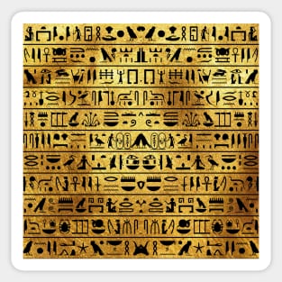 Gold and Black Hieroglyphics Mask Sticker